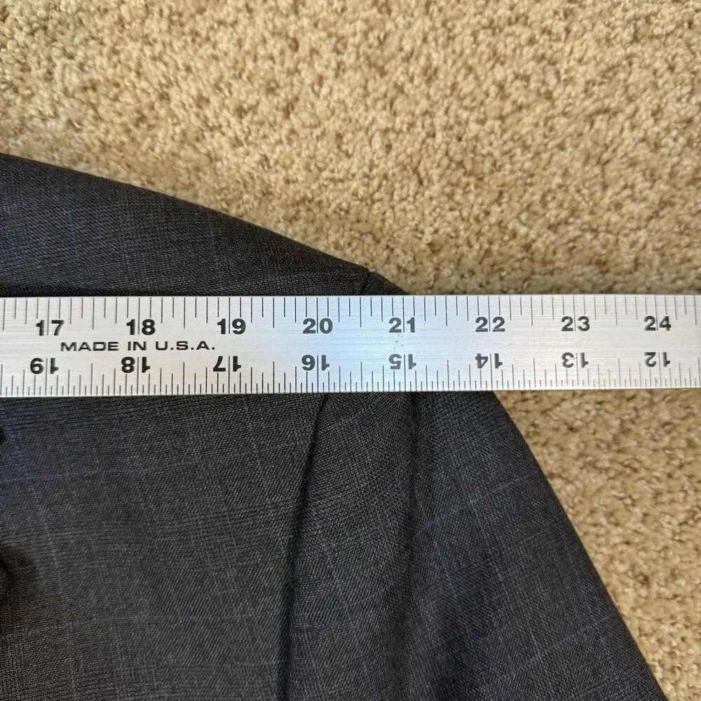 Vtg Chaps Ralph Lauren 46L Mens Wool Sport Coat Grey Blue Plaid Blazer Canada - Picture 14 of 16